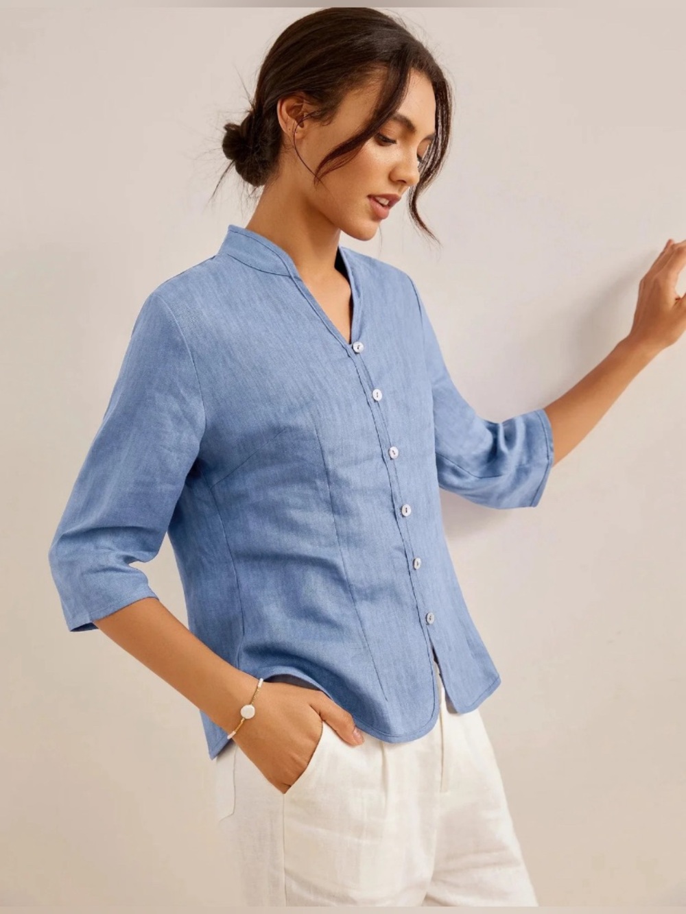 Lintico 100% Linen Amelia Fitted Jacket